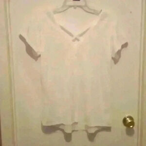 NWOT - Very J White High Low Top With Criss Cross Back Design - Size Small